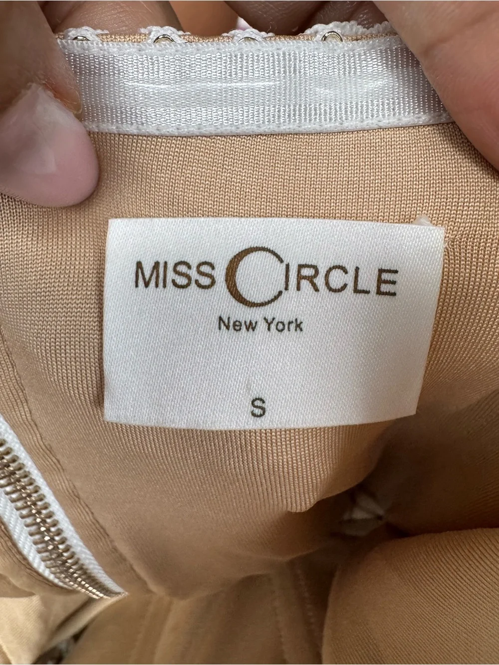 Miss Circle New York White Crochet Mesh Strapless Bodycon Dress S